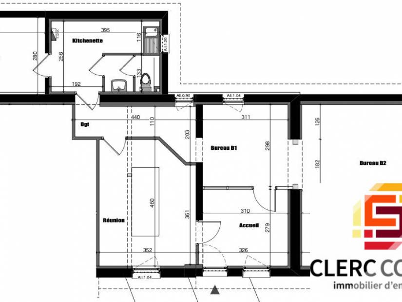 Location - Bureaux 91m² - Rouen nord 