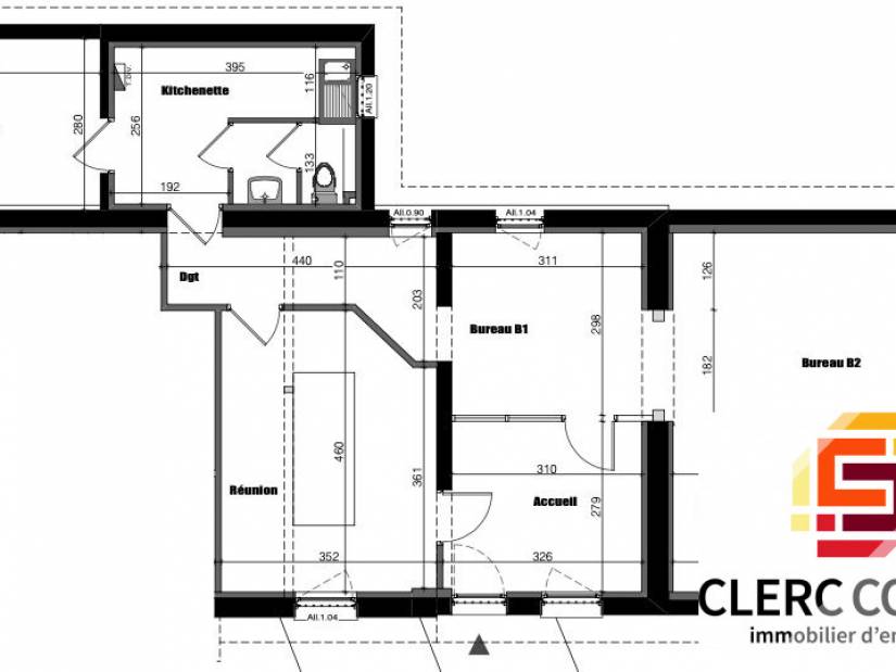 Location - Bureaux 91m² - Isneauville